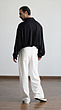 wide leg pleated white pants