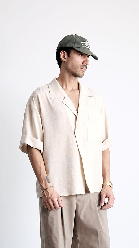 creamy geometric shirt