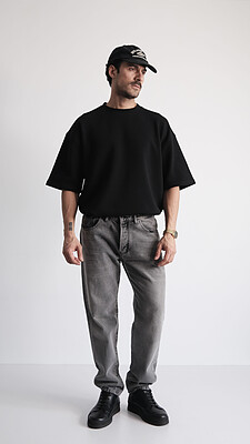 black textured t-shirt