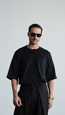 black knit t-shirt