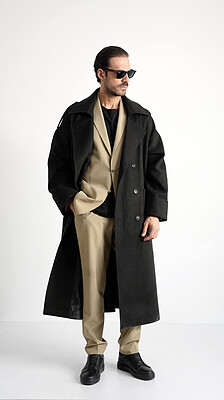 black longline overcoat