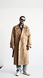 camel longline suede trench coat