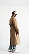 camel longline suede trench coat