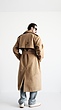 camel longline suede trench coat