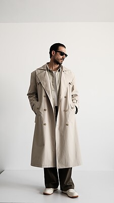 creamy classic trench coat