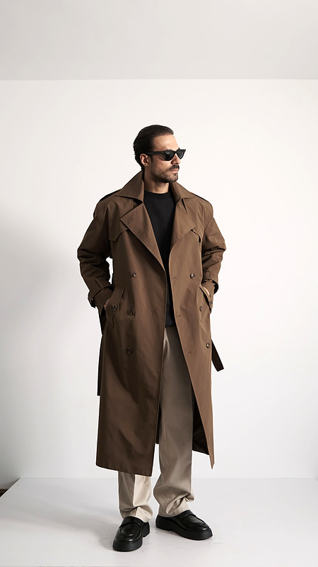 brown classic trench coat