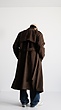 dark brown longline suede trench coat