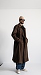 dark brown longline suede trench coat