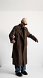 dark brown longline suede trench coat