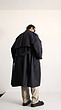 dark blue oversized casual trench coat