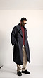 dark blue oversized casual trench coat