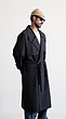 dark blue oversized casual trench coat