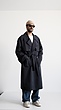 dark blue oversized casual trench coat