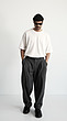 grey wool pleated pants