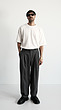 grey wool pleated pants