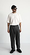 grey wool pleated pants