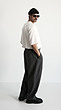 grey wool pleated pants