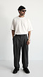 grey wool pleated pants