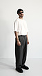 grey wool pleated pants