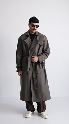 dark grey classic trenchcoat