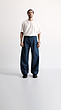 denim wide-leg trousers