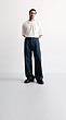 denim wide-leg trousers