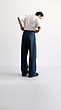 denim wide-leg trousers