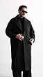 dark gray wool overcoat