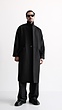 dark gray wool overcoat