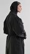 double breasted black trenchcoat