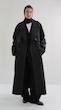 double breasted black trenchcoat