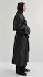 double breasted black trenchcoat