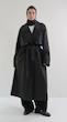 double breasted black trenchcoat