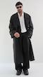 double breasted black trenchcoat