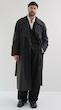 double breasted black trenchcoat