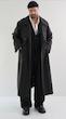 double breasted black trenchcoat