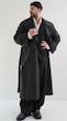 double breasted black trenchcoat