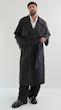 double breasted black trenchcoat
