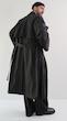 double breasted black trenchcoat