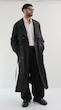 double breasted black trenchcoat