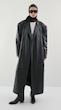 leather long overcoat