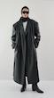 leather long overcoat