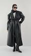 leather long overcoat