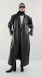 leather long overcoat