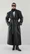 leather long overcoat