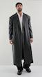leather long overcoat