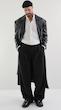 leather long overcoat