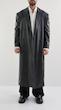 leather long overcoat
