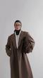 brown long overcoat