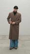 brown long overcoat